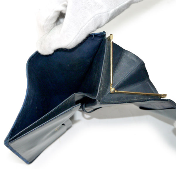 OLD Gucci 激レア!!スクエアGGスエードがま口財布（青）