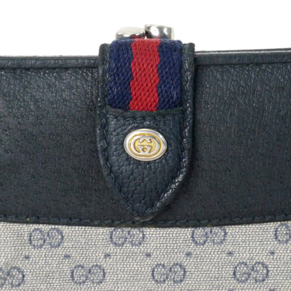 OLD Gucci マイクロGGミニシェリーがま口折財布（青）