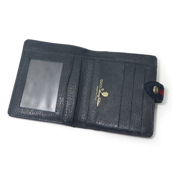 OLD Gucci マイクロGGミニシェリーがま口折財布（青）