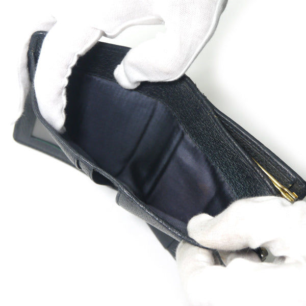 OLD Gucci マイクロGGミニシェリーがま口折財布（青）