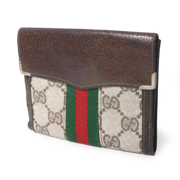 OLD Gucci　GG留め具シェリー折財布（茶）