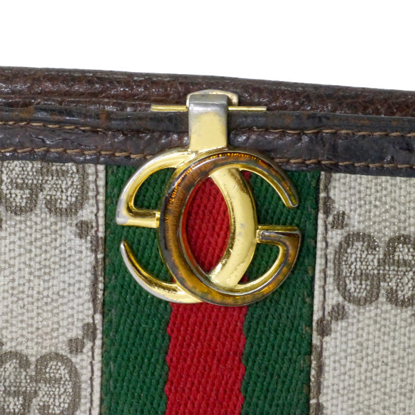 OLD Gucci　GG留め具シェリー折財布（茶）