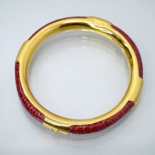 OLD Gucci レア！リザードGGロゴバングル（赤）