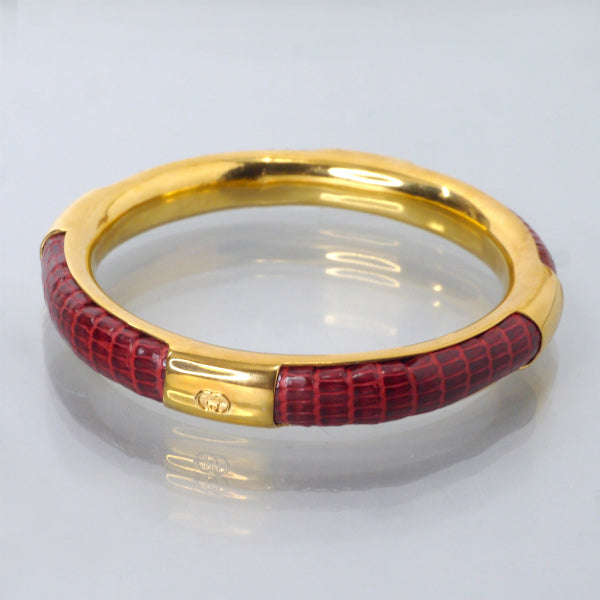 OLD Gucci レア！リザードGGロゴバングル（赤）