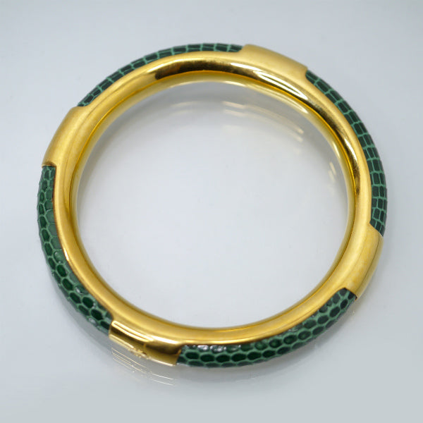 OLD Gucci レア！リザードGGロゴバングル（緑）