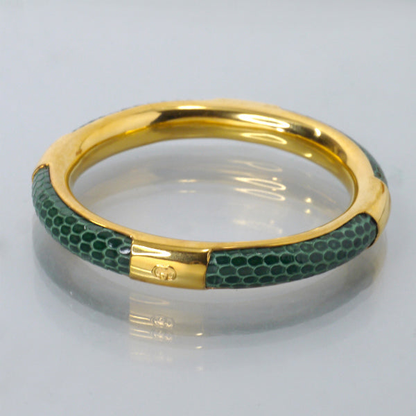 OLD Gucci レア！リザードGGロゴバングル（緑）