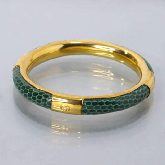 OLD Gucci レア！リザードGGロゴバングル（緑）