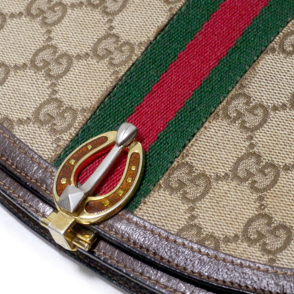 OLD Gucci  デットストック！ハーフムーンジャガード財布（茶/箱付き）