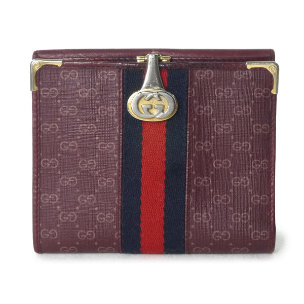 OLD Gucci　マイクロGGシェリー２つ折り財布（ボルドー）