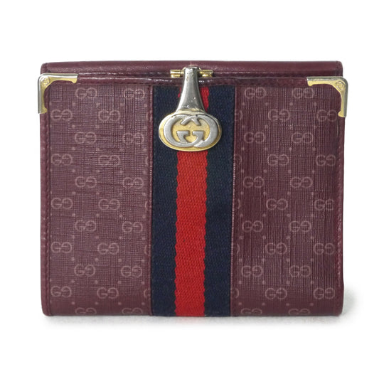 OLD Gucci　マイクロGGシェリー２つ折り財布（ボルドー）