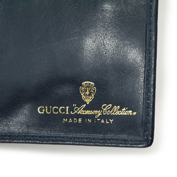 OLD Gucci　アクセコ!!シェリーWホック折財布（青）