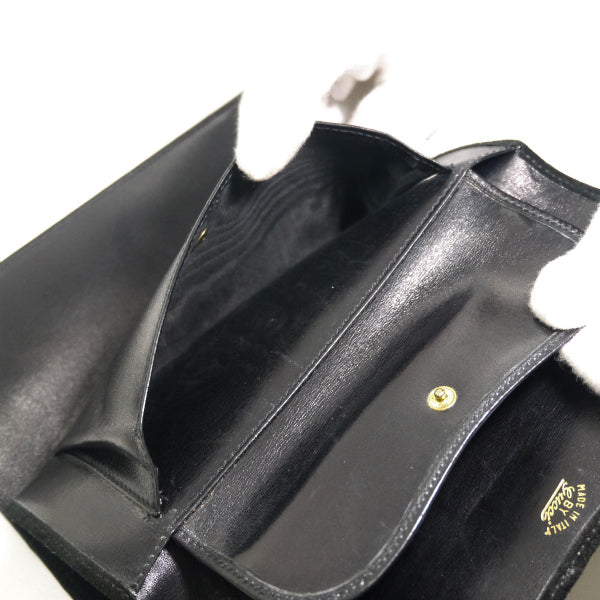 OLD Gucci　ビット留具シェリースエード長財布（黒）