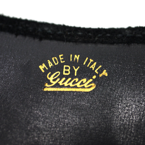 OLD Gucci　ビット留具シェリースエード長財布（黒）