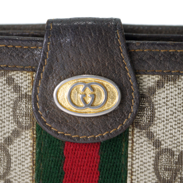 OLD Gucci アクセコ シェリーWホック折財布（茶）
