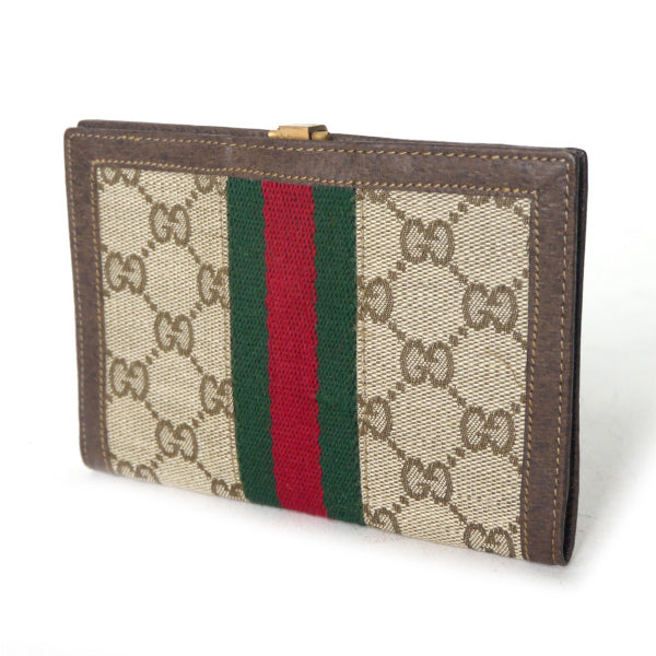 OLD Gucci　シェリー カードケース（茶）