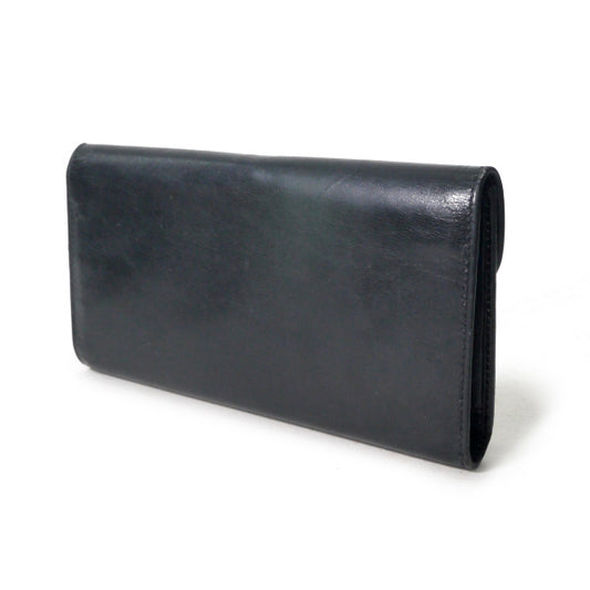 OLD Gucci　総革GG留め具がま口長財布（黒）