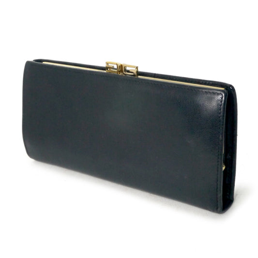 OLD Gucci　総革GGがま口長財布（黒）