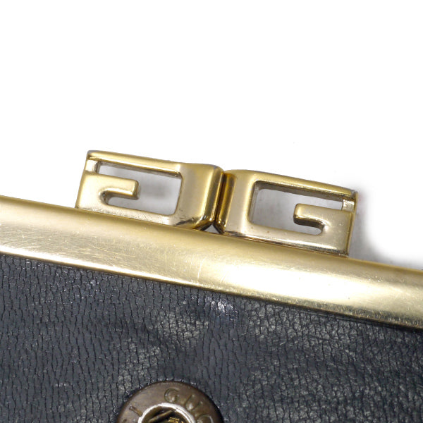 OLD Gucci　総革GGがま口長財布（黒）