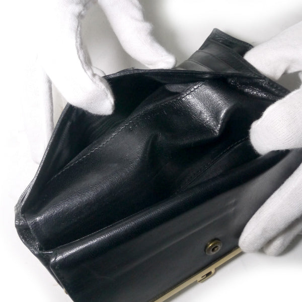 OLD Gucci　総革GGがま口長財布（黒）