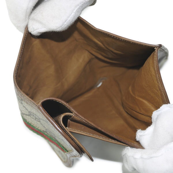 OLD Gucci　シェリーGG金具ミドル財布（茶）