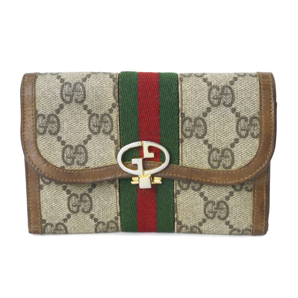 OLD Gucci　シェリーGG金具ミドル財布（茶）