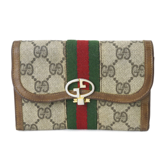 OLD Gucci　シェリーGG金具ミドル財布（茶）