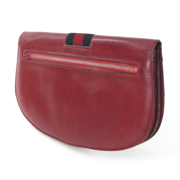 OLD Gucci  総革シェリー ハーフムーン財布（ボルドー）