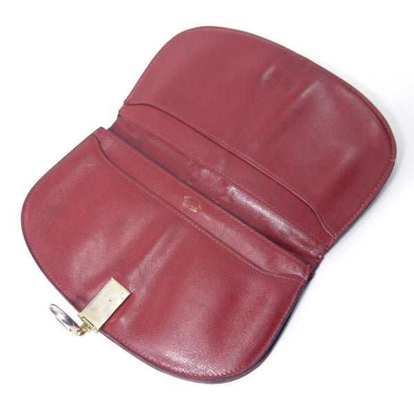 OLD Gucci  総革シェリー ハーフムーン財布（ボルドー）