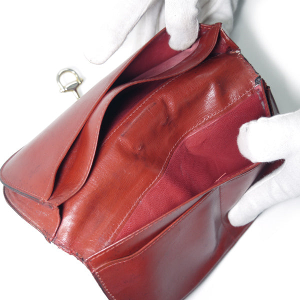 OLD Gucci  総革シェリー ハーフムーン財布（ボルドー）