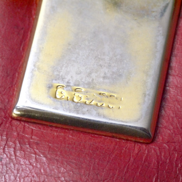 OLD Gucci  総革シェリー ハーフムーン財布（ボルドー）