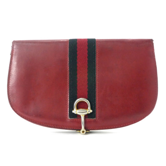 OLD Gucci  総革シェリー ハーフムーン財布（ボルドー）