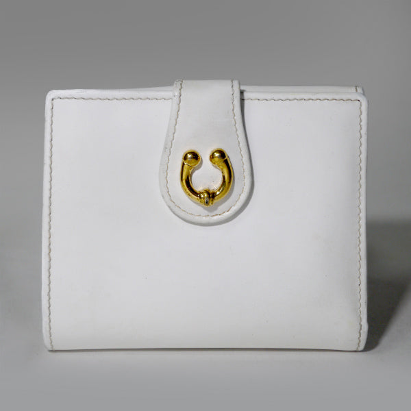 OLD Gucci  総革ホースシュー折財布（白）