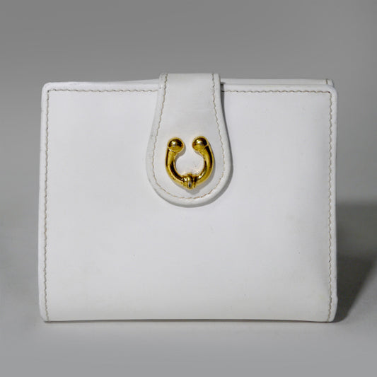 OLD Gucci  総革ホースシュー折財布（白）