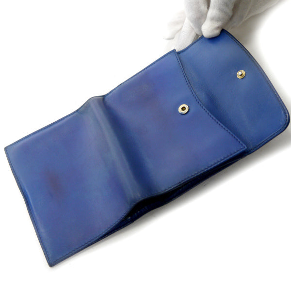 OLD Gucci  GG留め具 総革２つ折れ財布（青）