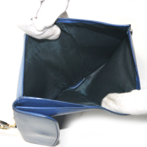 OLD Gucci  GG留め具 総革２つ折れ財布（青）