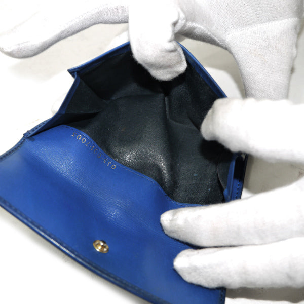 OLD Gucci  GG留め具 総革２つ折れ財布（青）