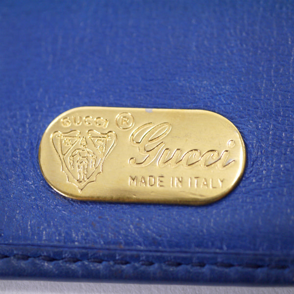 OLD Gucci  GG留め具 総革２つ折れ財布（青）