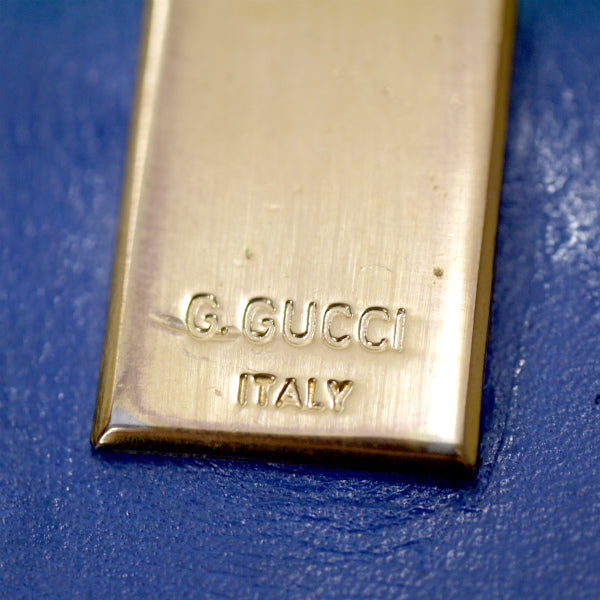 OLD Gucci  GG留め具 総革２つ折れ財布（青）