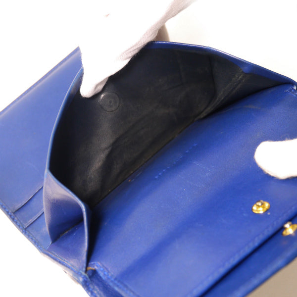 OLD Gucci  アンティーク留め具 総革ミドル財布（青）