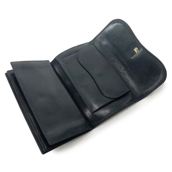 OLD Gucci　ビット留め具シェリー長財布（青/ジャガード）