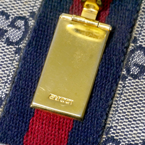 OLD Gucci　ビット留め具シェリー長財布（青/ジャガード）