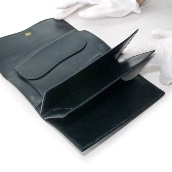 OLD Gucci　ビット留め具シェリー長財布（青/ジャガード）