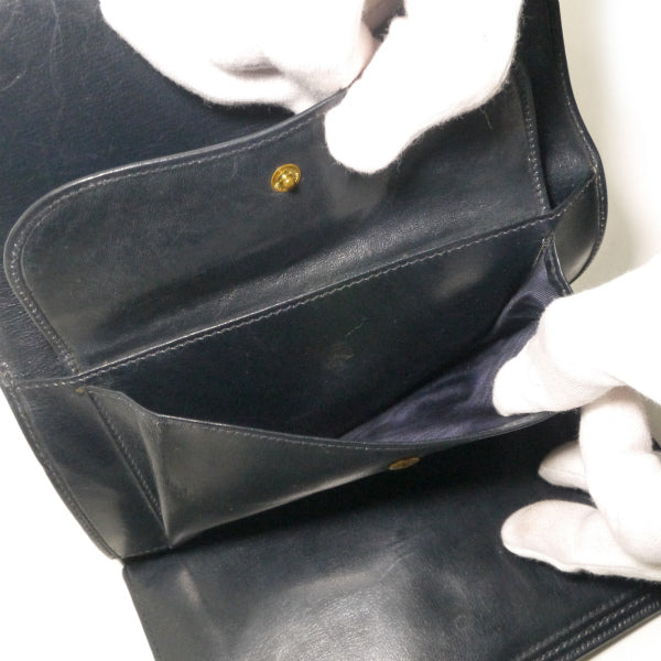 OLD Gucci　ビット留め具シェリー長財布（青/ジャガード）