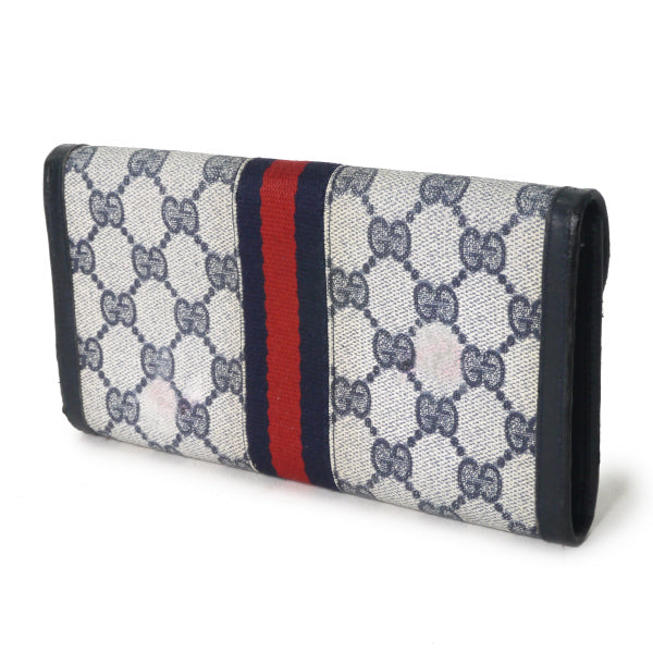 OLD Gucci GG留め具がま口シェリー長財布（青） – Vintage Shop Rococo