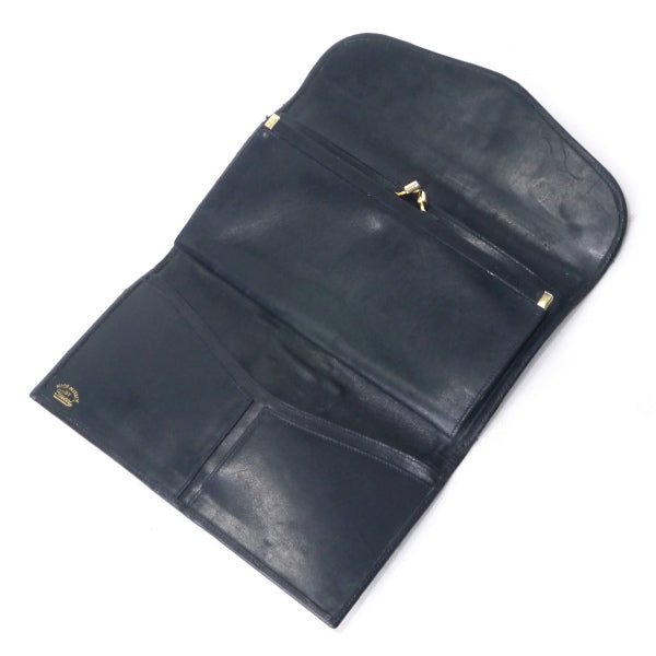 OLD Gucci　GG留め具がま口シェリー長財布（青）