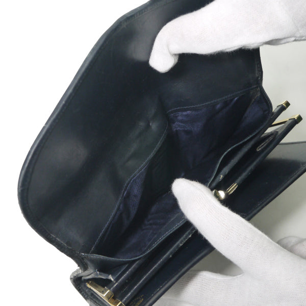 OLD Gucci　GG留め具がま口シェリー長財布（青）