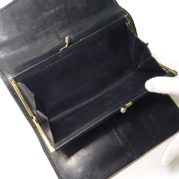 OLD Gucci GG留め具がま口シェリー長財布（青） – Vintage Shop Rococo