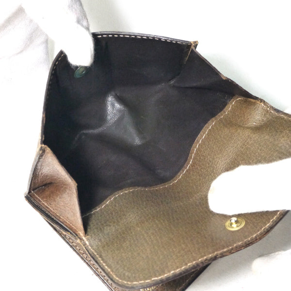 OLD Gucci　ピグスキン シェリーWホック折財布（茶）