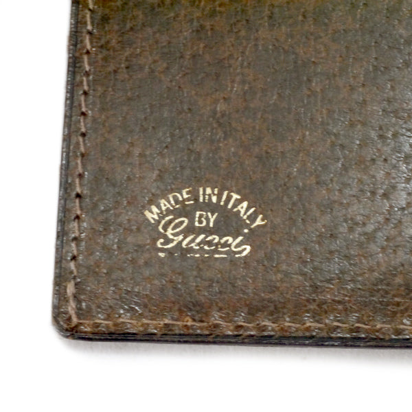 OLD Gucci　ピグスキン シェリーWホック折財布（茶）