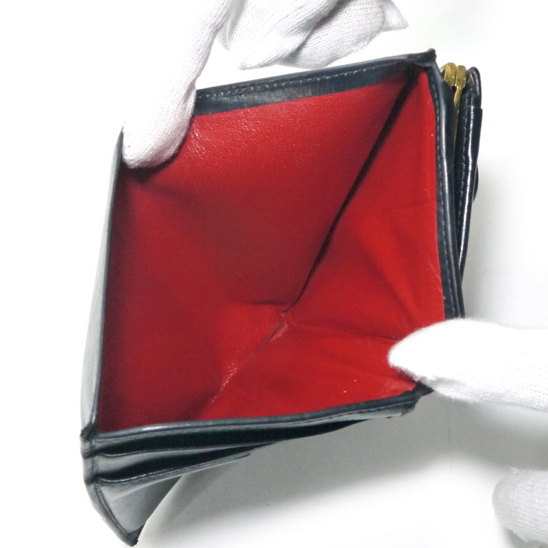 OLD Gucci  総革ホースシューがま口ミドル財布（黒）